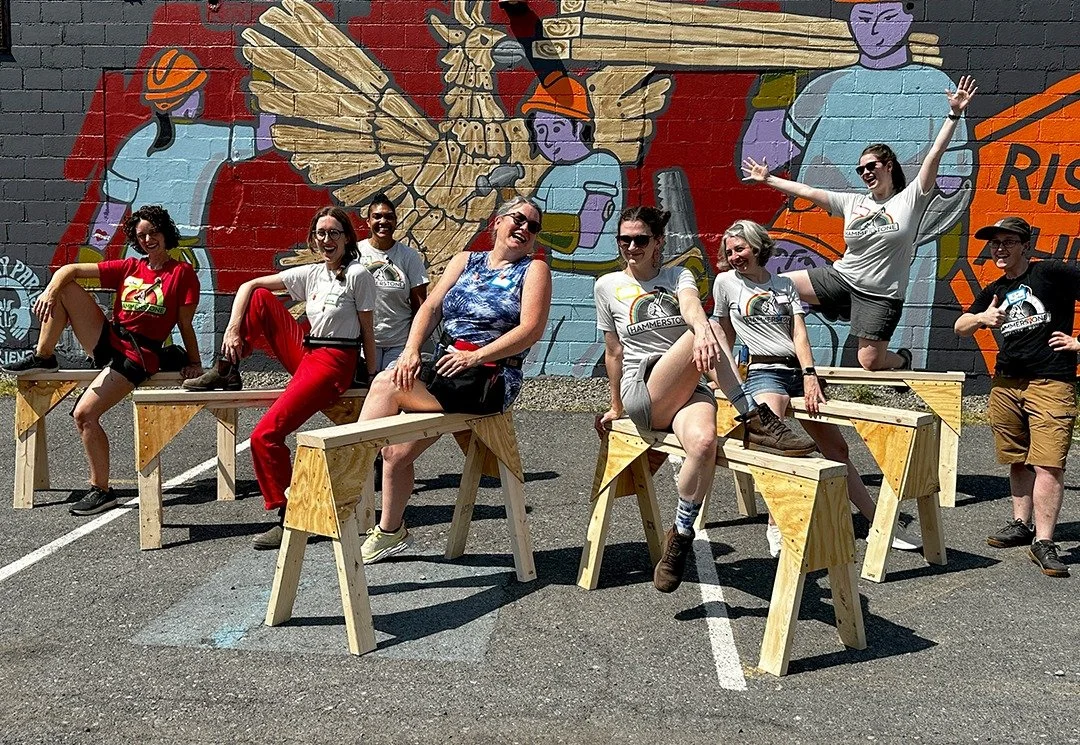 Throwback to summertime silliness in Basic Carpentry Skills 101! It may be wintry in Ithaca today, but connecting through craft provides some of the warmth we need this season! ❤️ Sign up today to learn safe power tool use and carpentry basics in thi