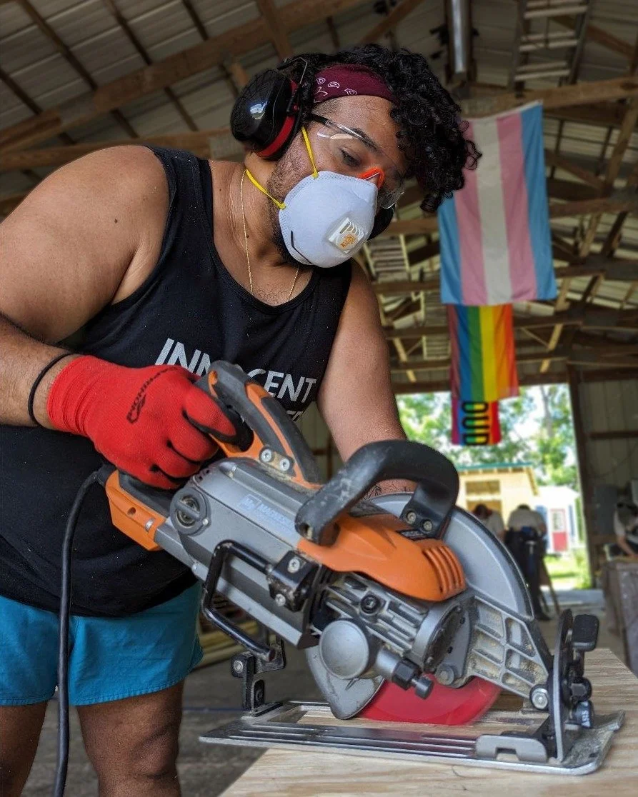 Genderqueer and Non-binary Basic Carpentry Skills is *FULL!* We got sign ups from Pennsylvania, Florida, Maine, Massachusetts, Vermont, Michigan, Tennessee, North Carolina, and New York. We can't wait to meet you all and build in a joyous affinity sp