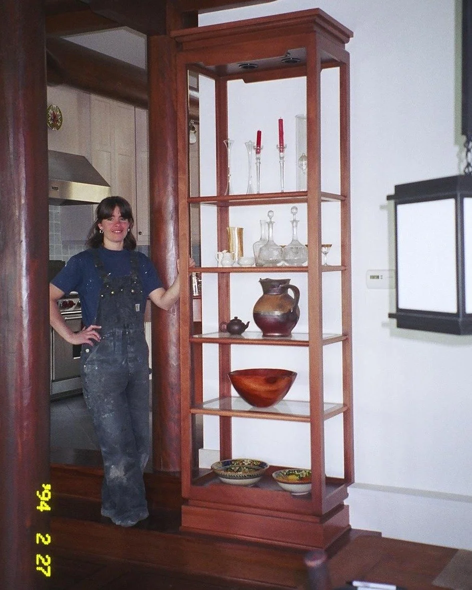 Throwback to 1994, when Hammerstone founder Maria made the jump to change careers to the trades. -- "These two photos were taken during my very first trades job working in Red Barn Cabinet Shop. I got to work on some pretty interesting and high 