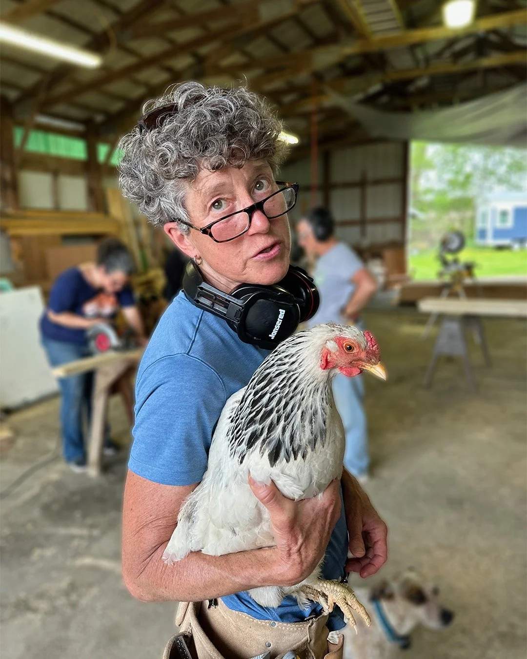 Shout out to Yvette, the official chicken whisperer of Hammerstone and teaching assistant extraordinaire! 🐣 Peep the last photo to see the wood shed she built after taking courses in our Tiny House series.

Yvette is a retired science teacher who sp