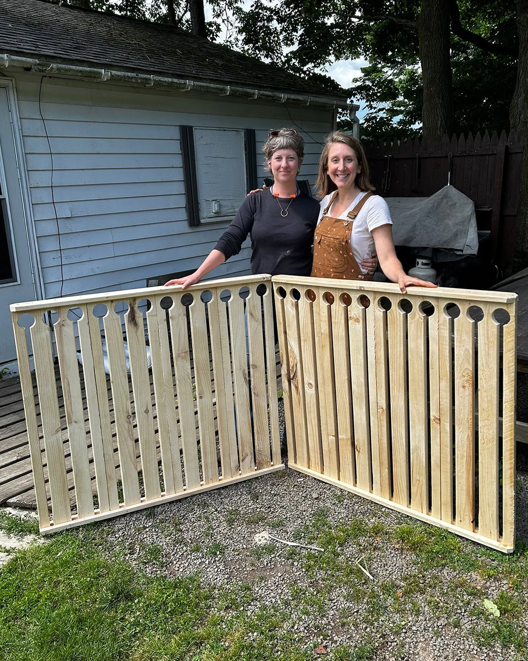 SHOW US YOUR PROJECTS! We desperately want to know what you're building. Here's some inspiration.

1) Sarah's wooden garlic rack with slots for hanging plants after harvest. She *invented* this brilliant new tool, then built it!

2) Annemarie's run d