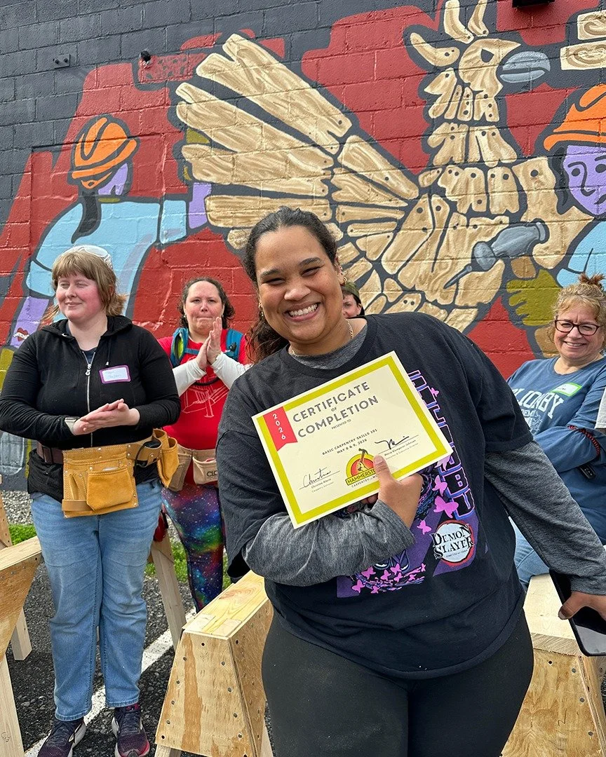 We all need a win! 🎉 Congrats to everyone who showed up for Basic Carpentry Skills 101 last week and absolutely crushed it! We can't wait to see what you build. Please keep in touch and show off your next project!

Ready to join us? Our summer class