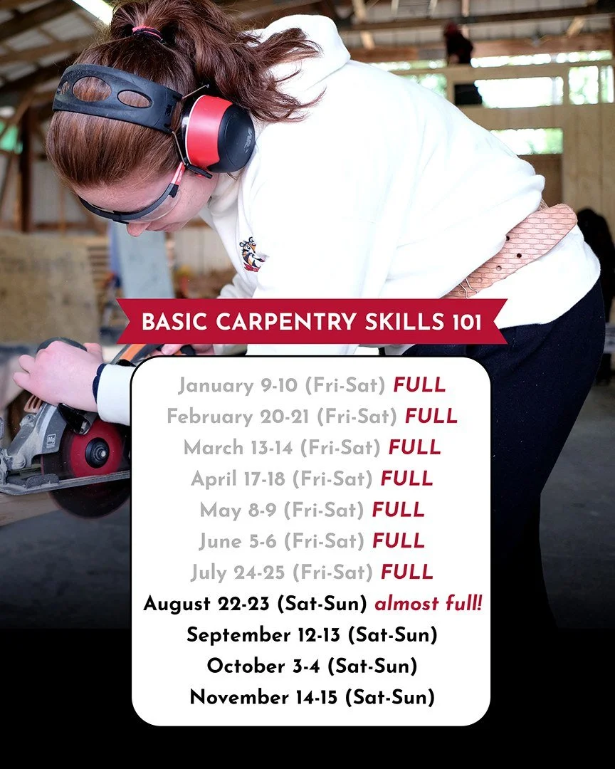 Our most popular class is almost full for the summer! The next opening is in August and we expect this session to fill soon. 🔨 

SIGN UP: hammerstoneschool.org/basicskills

JUST SHOW UP! You don&rsquo;t need any experience to start. 2-day Basic Carp