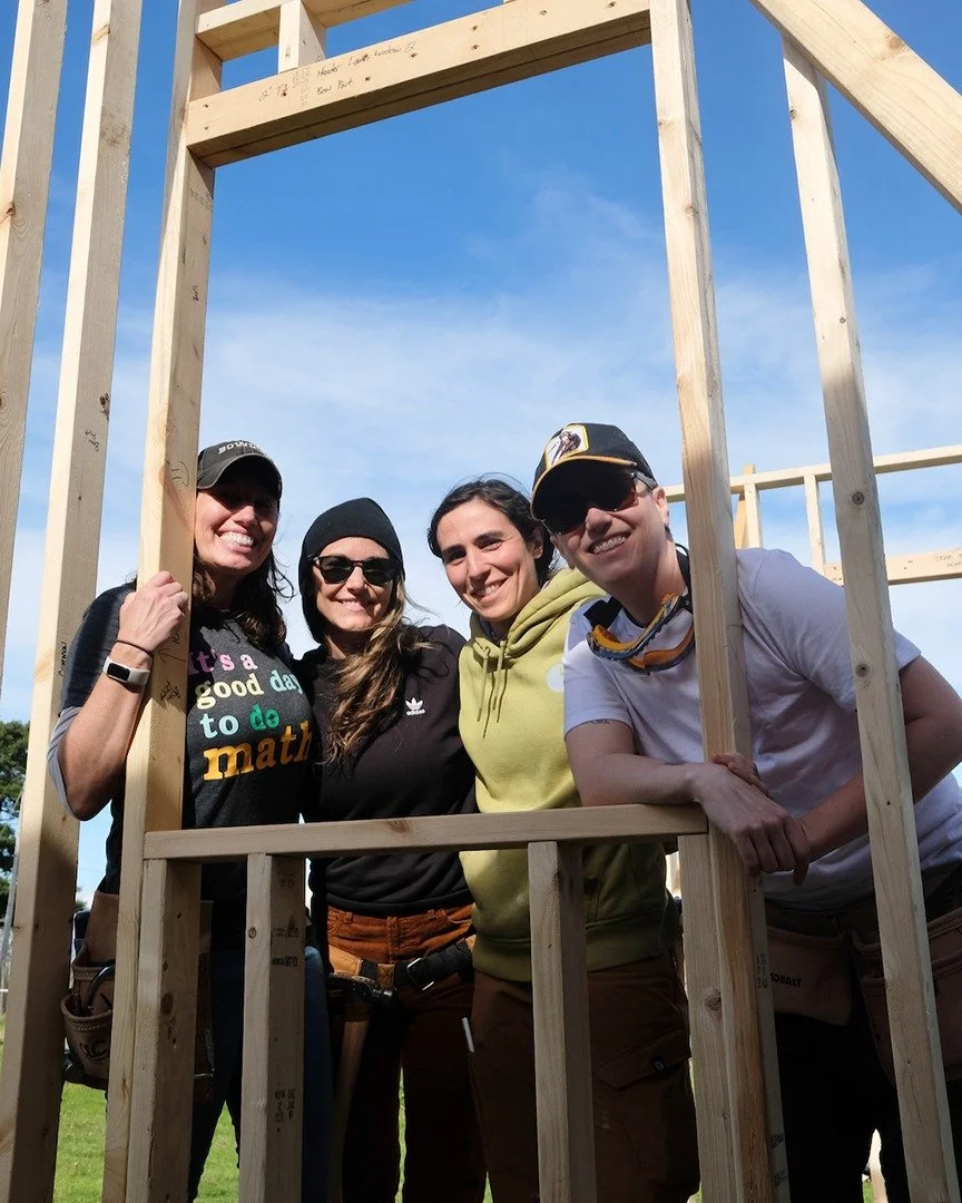 Shout out to our apprentice Sophie and these fast friends who worked together under her guidance to frame a section of this year's tiny house! They made the trip from Maine, Pennsylvania, and Connecticut, and absolutely crushed it as a team. Seeing t