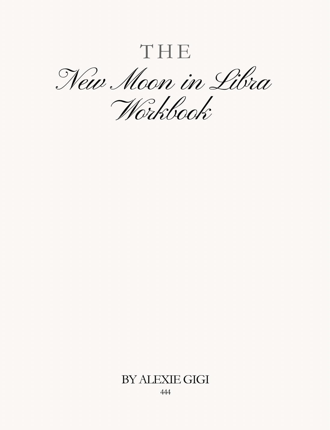 The New Moon in Libra Workbook