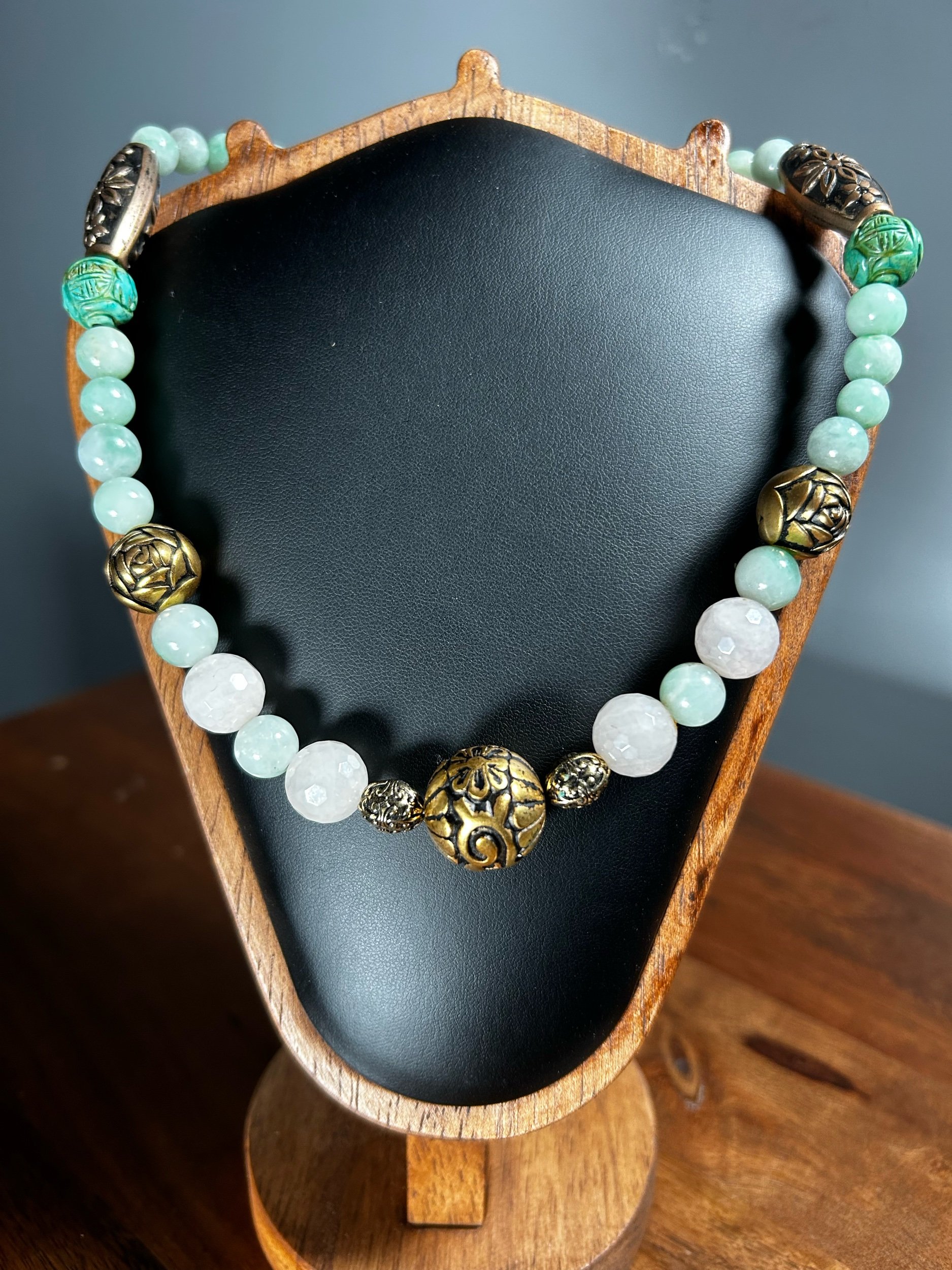 Green Agate, Rose Quartz, & Jade Crystals
