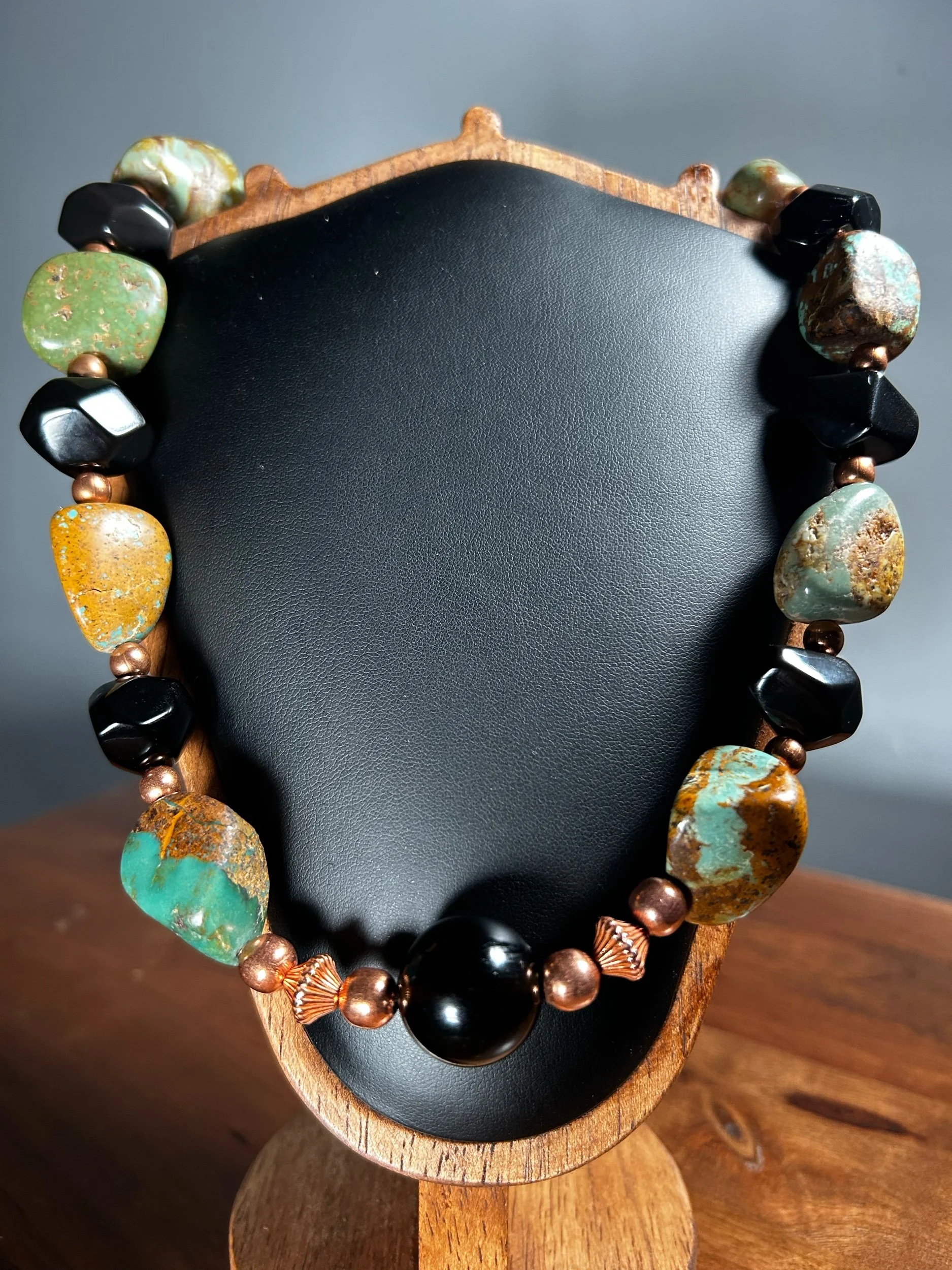 Turquoise, Black Obsidian & Clear Quartz Crystal's