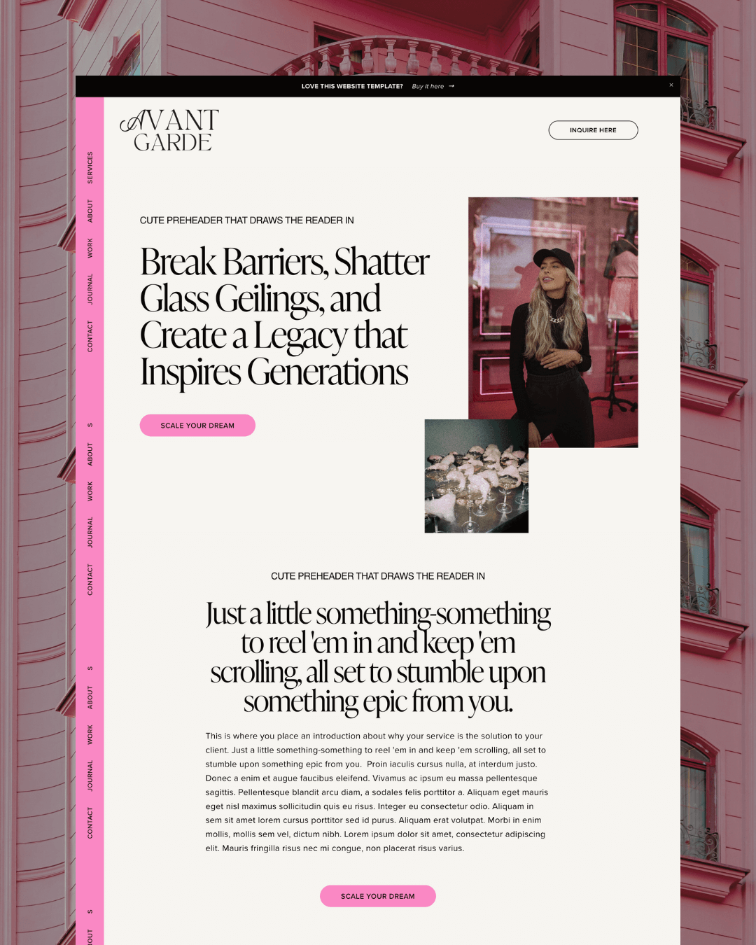 Avant Garde by Hersted Hertz | Modern Feminine Squarespace Template | Squarespace Website Design for Life Coaches