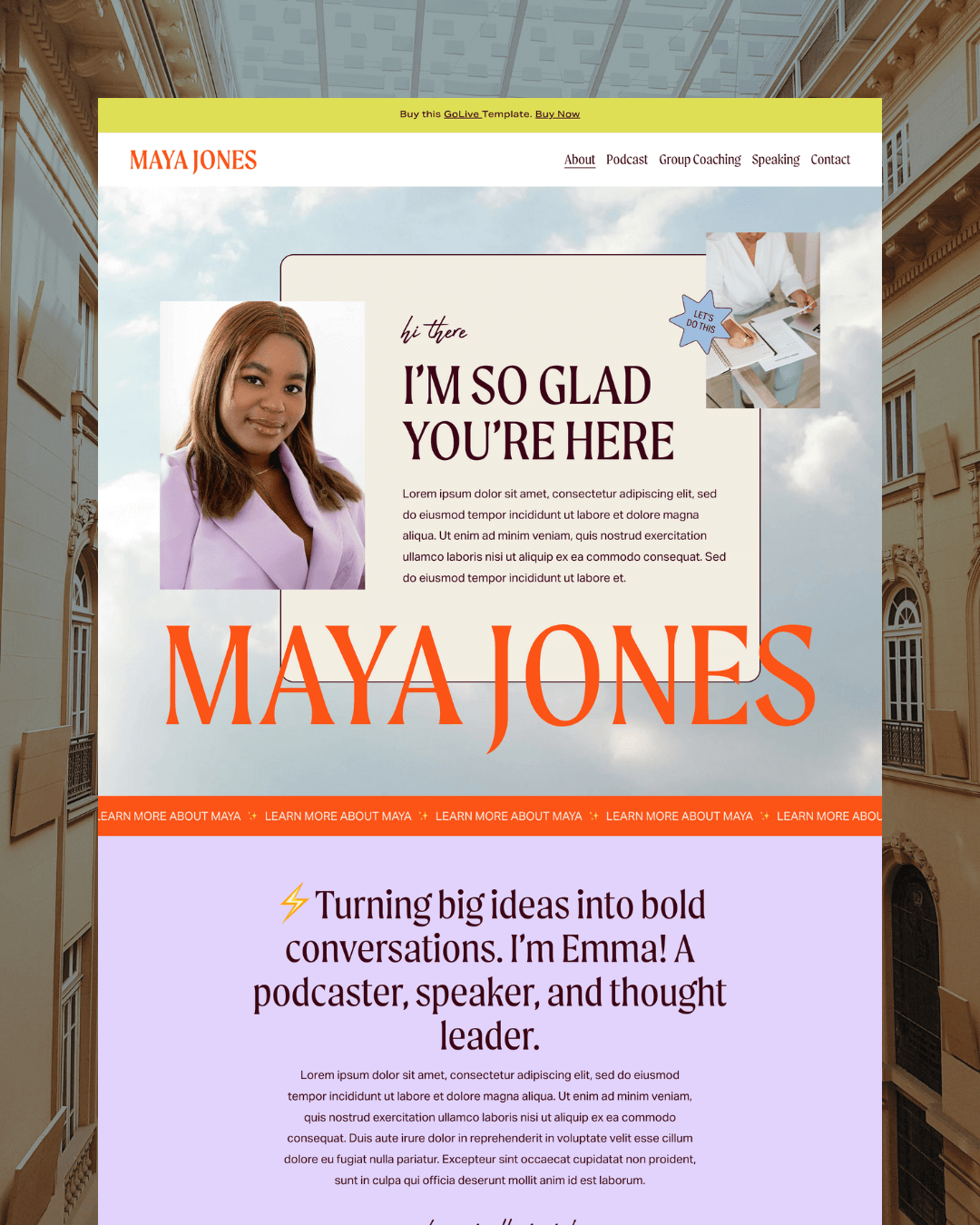 Maya by GoLive Website Templates | Squarespace 7.1 Website Template | Squarespace Blogger Website