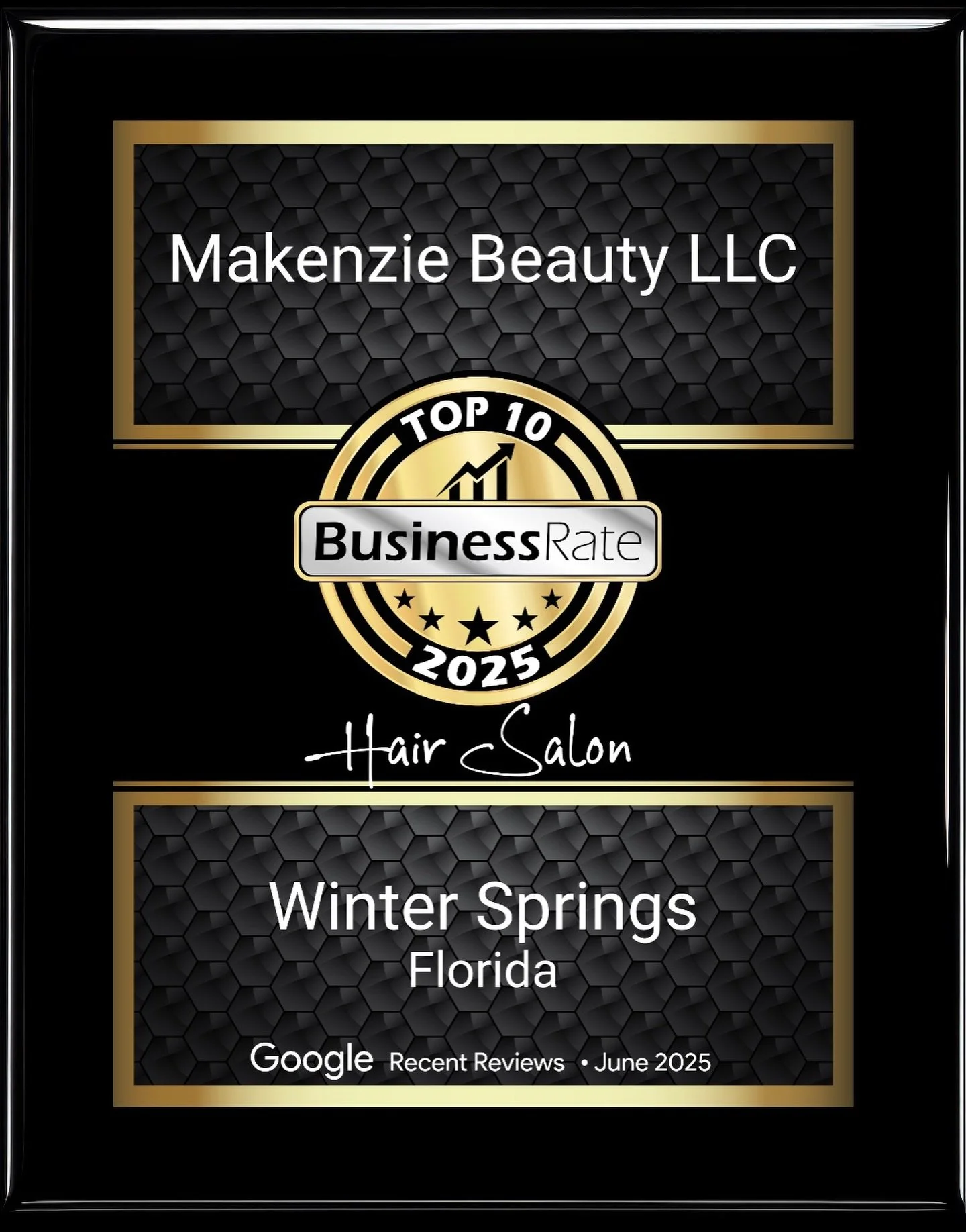 Makenzie Beauty LLC was recognized as Top Ten Best Hair Salons in Winter Springs Florida for the year of 2025! 🥲 WHAT A HONOR 💕 Thank you to my wonderful community and BeeBeez at THE HIVE STUDIO ✨ I can&rsquo;t wait to see what the rest of 2026 has
