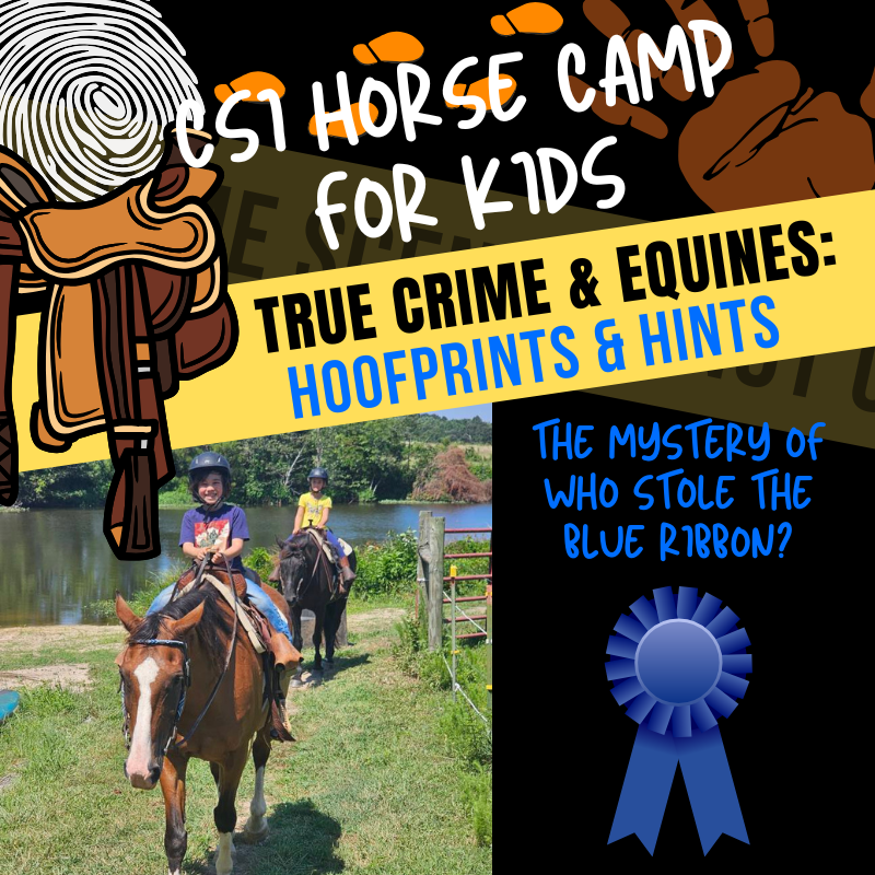 True Crime & Equines Presents: Hoofprints & Hints Kids CSI Horse Camp ages 7-11 at Honeysuckle Farms, Monroe, NC