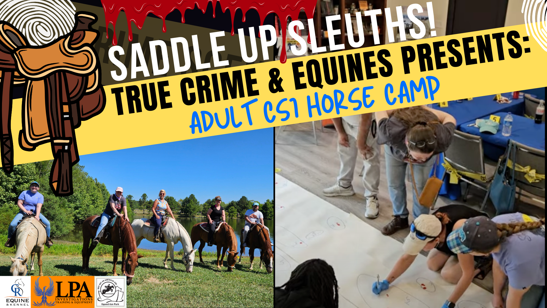 Saddle Sleuths: True Crime & Equines Horseback Riding Adult Day Camp