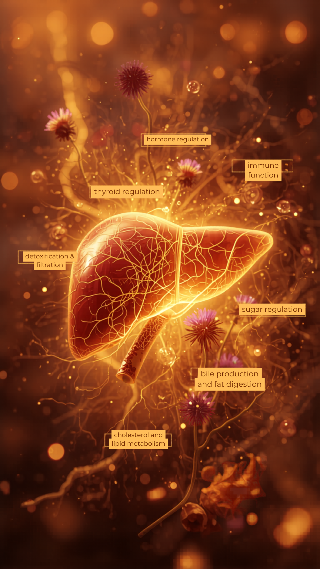 Luminous Anatomical Liver with Functional Map What the Liver Actually Does by Nik Heartsong Winged Heart Healing