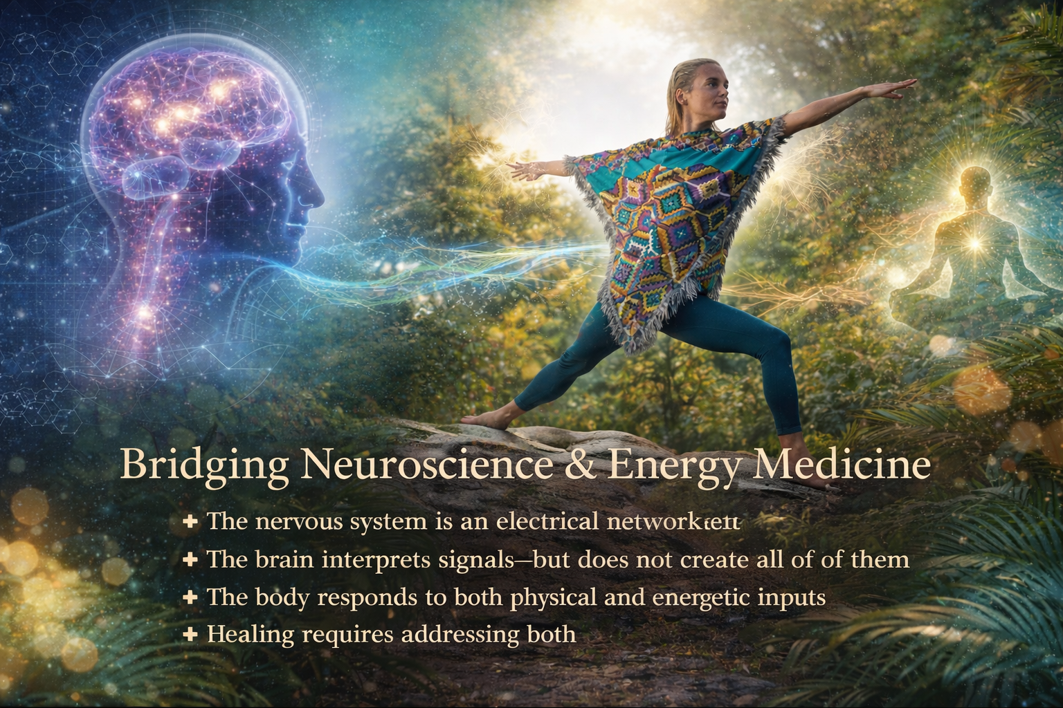 Who is Nik Heartsong Bridging Science and Spirit Doing Warrior 2 Yoga Pose in the Jungle