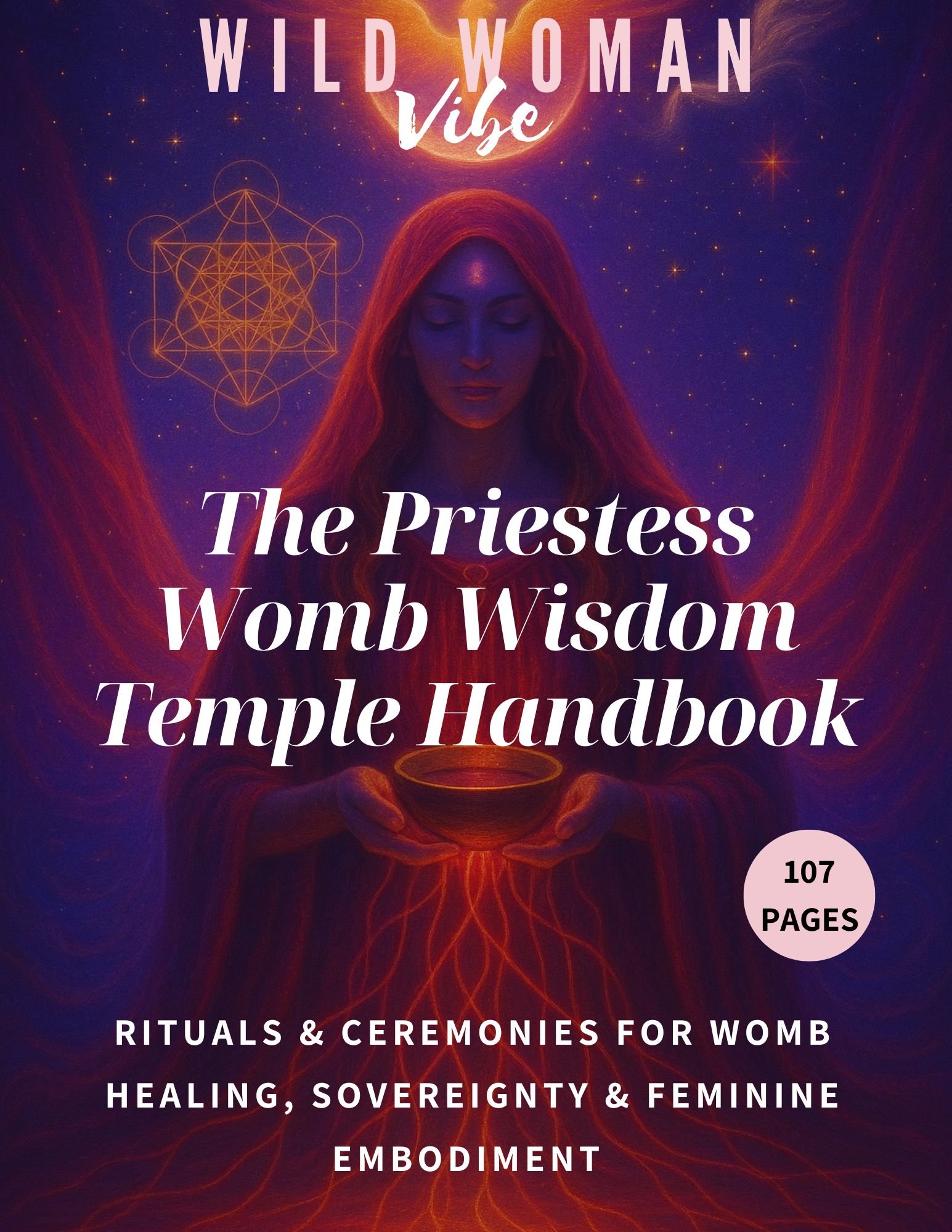 The Priestess Womb Wisdom Temple Handbook cover by Nik Heartsong Winged Heart Healing