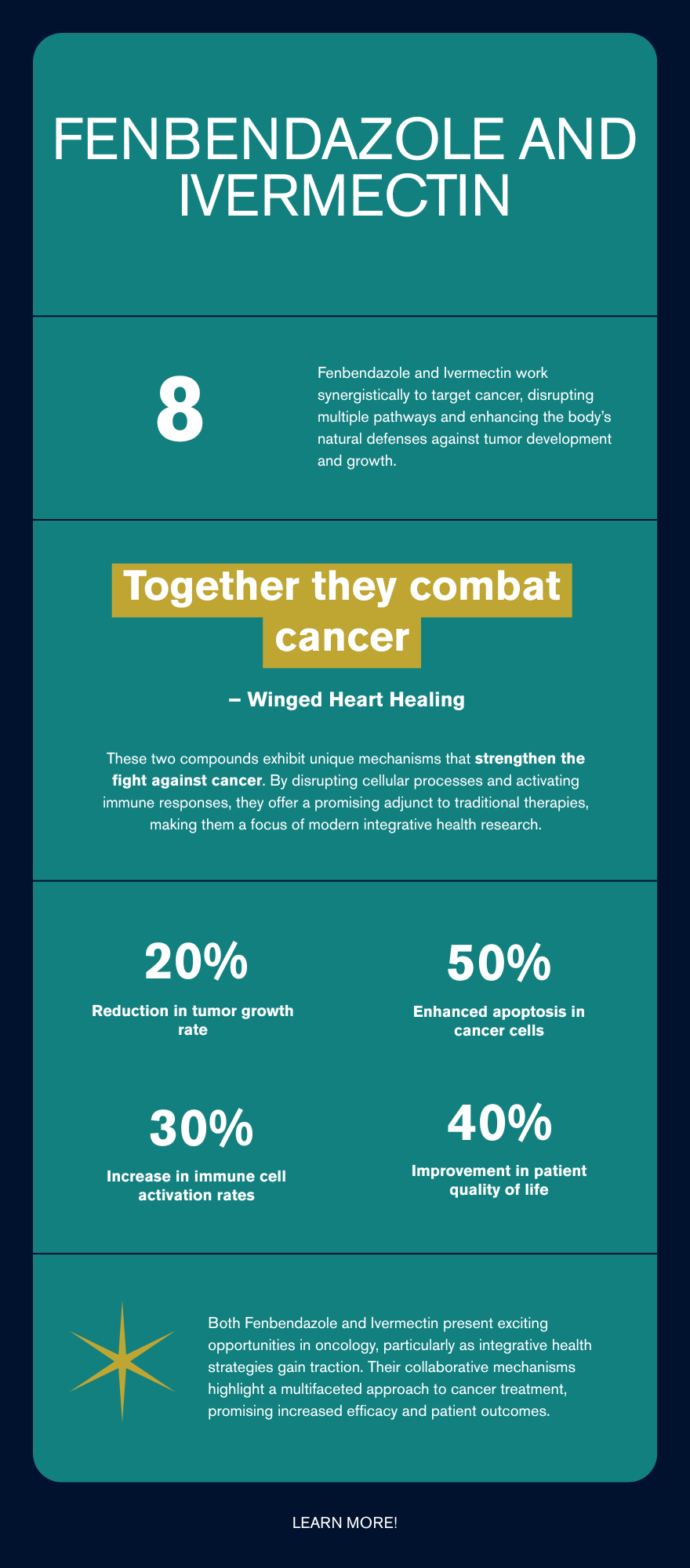 Infographic - Fenbendazole and Ivermectin work synergistically to target cancer disrupting multiple pathways with Nik Heartsong of Winged Heart Healing