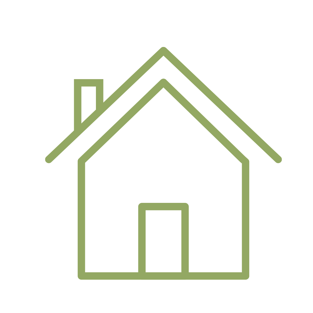 Home icon representing organizing systems personalized to your routines and lifestyle
