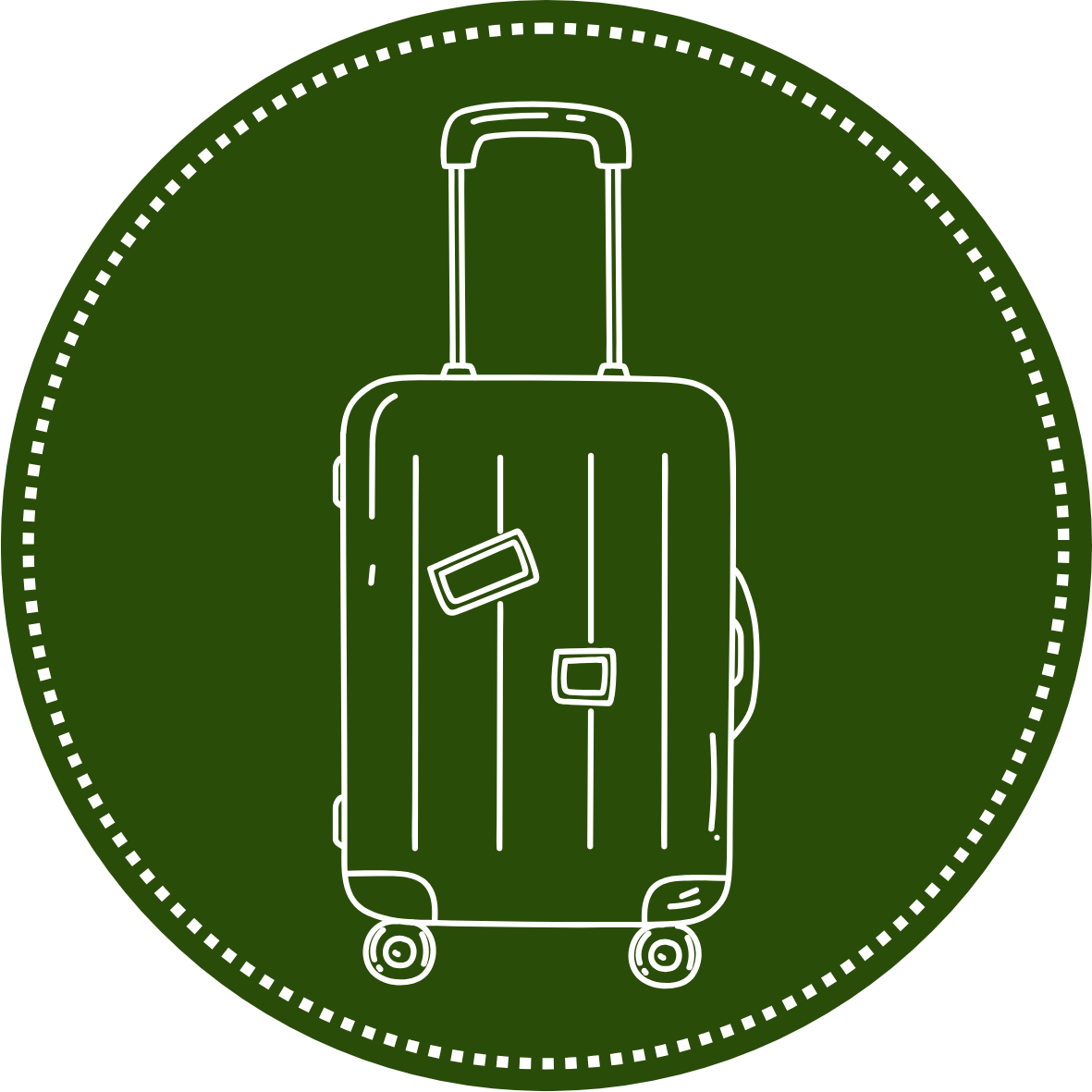Suitcase illustration representing Alyssa's love of travel