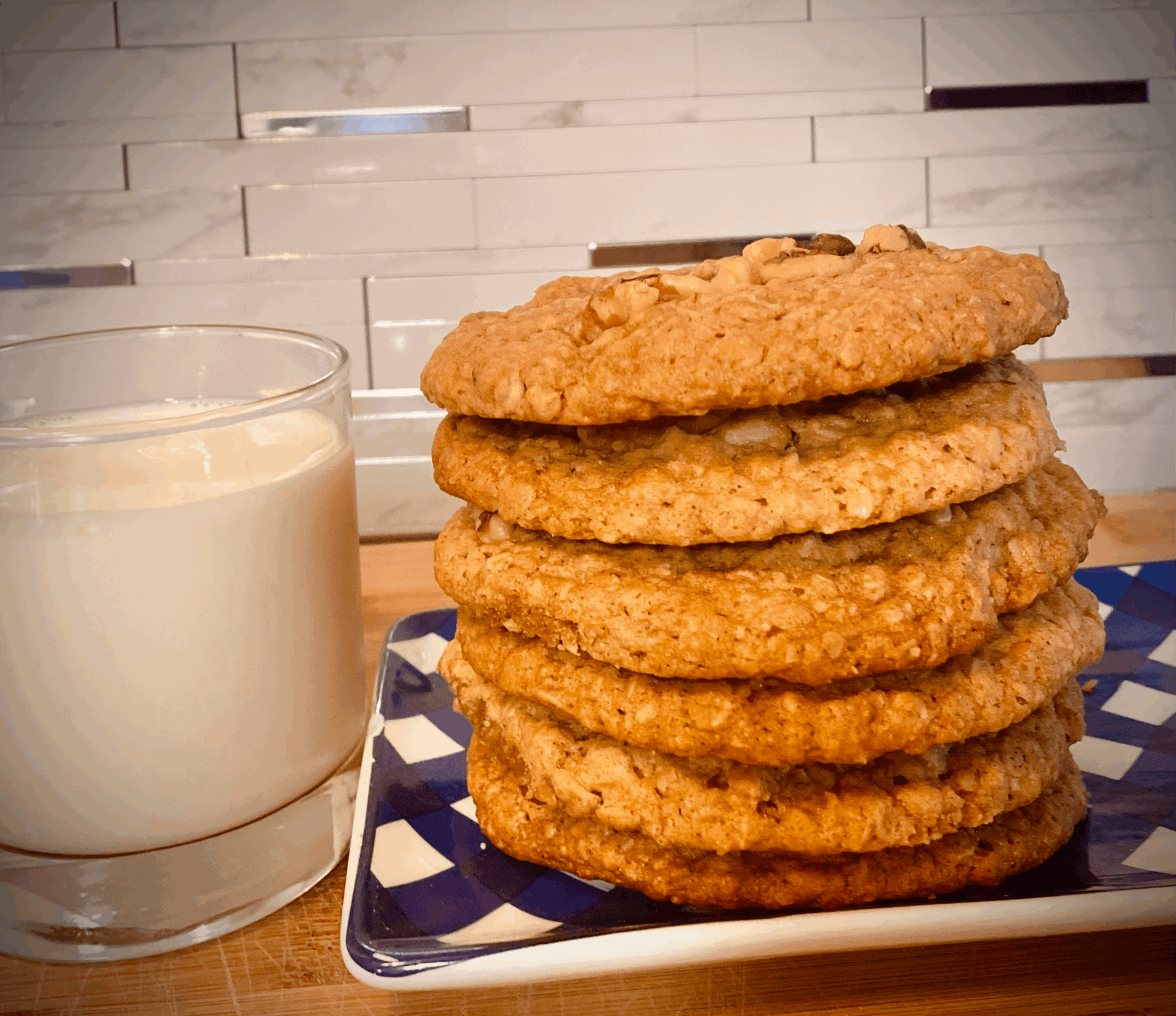 Oatmeal Meal Walnut Cookies