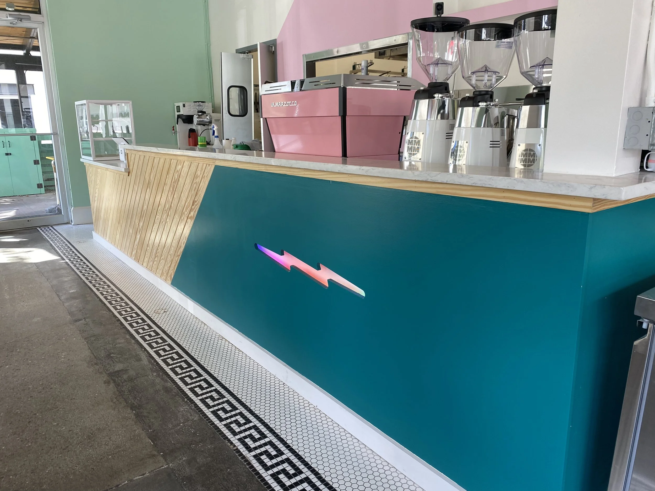 custom carpentry work bar build out v groove pine birch plywood 