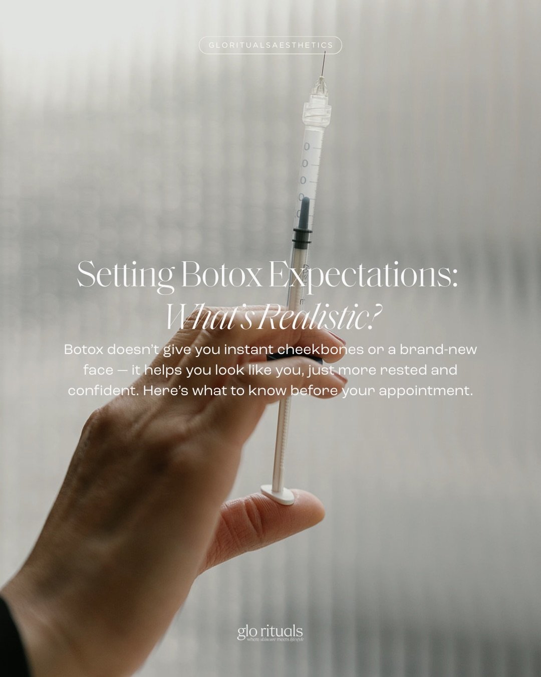 Botox isn&rsquo;t magic, but it&rsquo;s science. Let&rsquo;s talk expectations ✨

Expert Skincare and Advanced Aesthetic Services:
Glo Rituals Aesthetics
📍 San Francisco, CA 
Noe Valley Neighborhood 
📲 415-669-0629
📧 Paige@glo-rituals.com ⠀