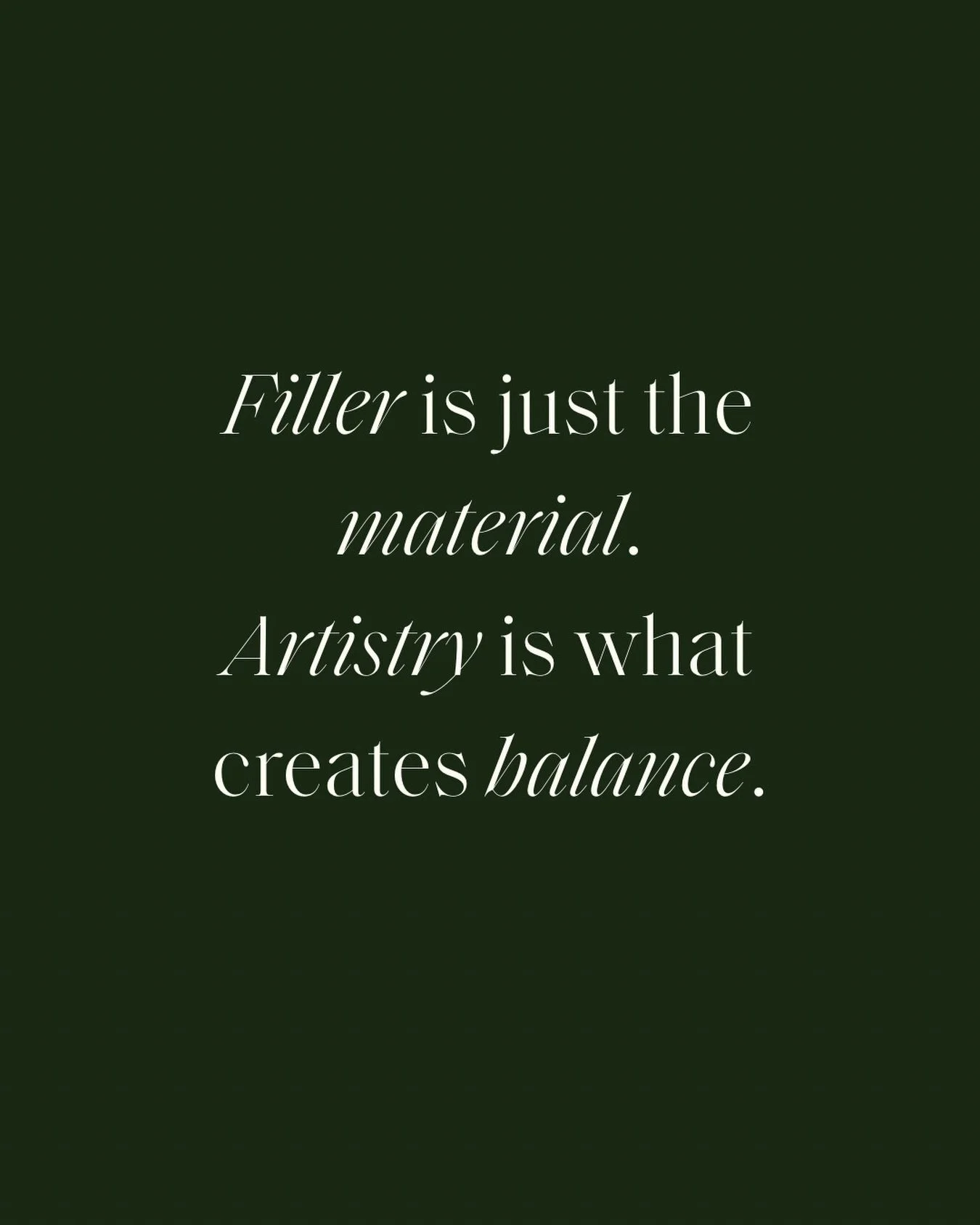 Filler is a material. A syringe is a tool. What actually determines great outcomes? 
⠀⠀⠀⠀⠀⠀⠀⠀⠀
The eye that sees proportion. The hand that respects anatomy. The mind that prioritizes safety. The provider who understands that balance is key in undetec