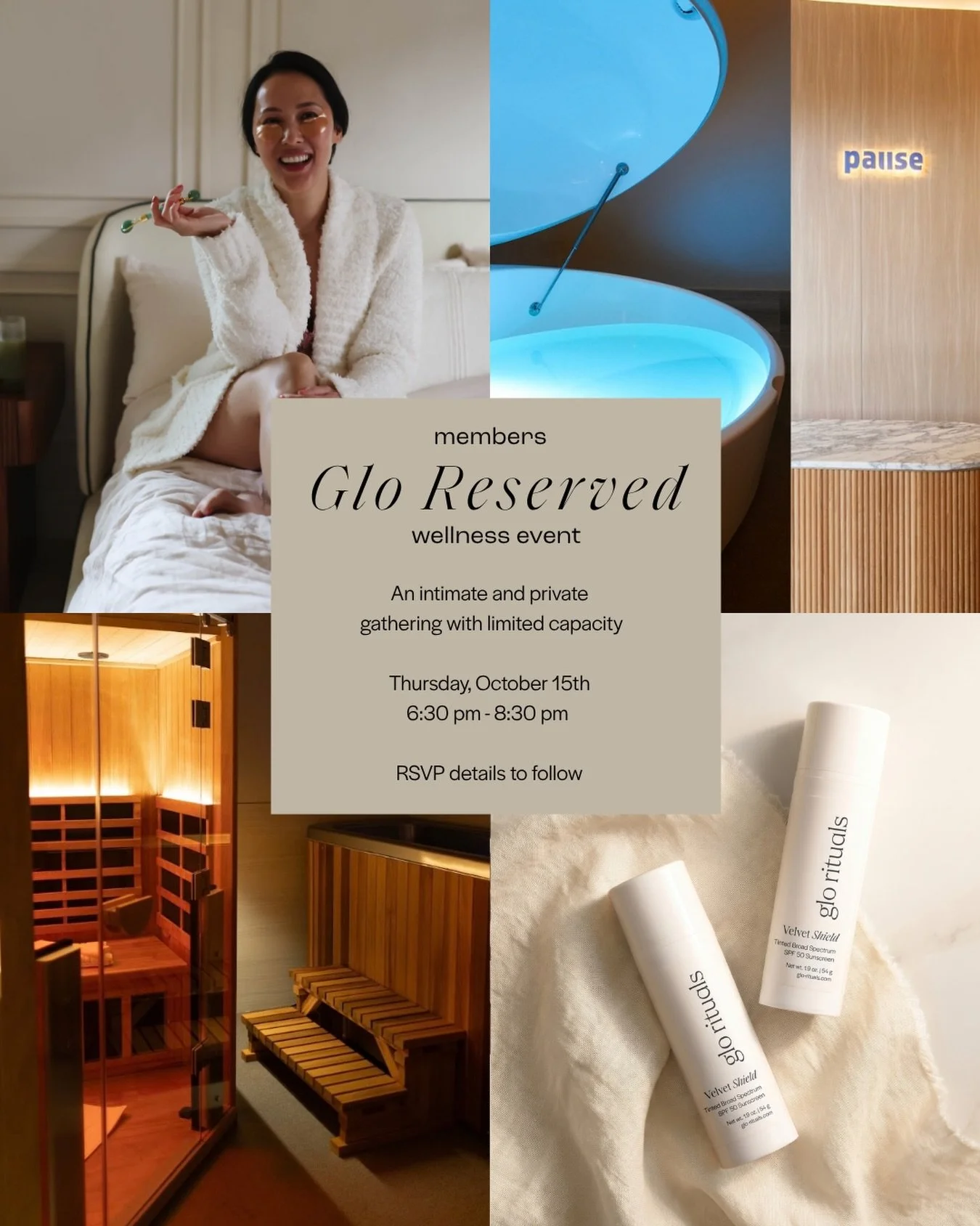 Something special is being reserved ✨

For our Glo Reserved members, we&rsquo;re creating an intimate evening dedicated to wellness, restoration, and feeling good in your own skin.

Think slow moments.
Warmth.
Rituals.
A little escape from the everyd