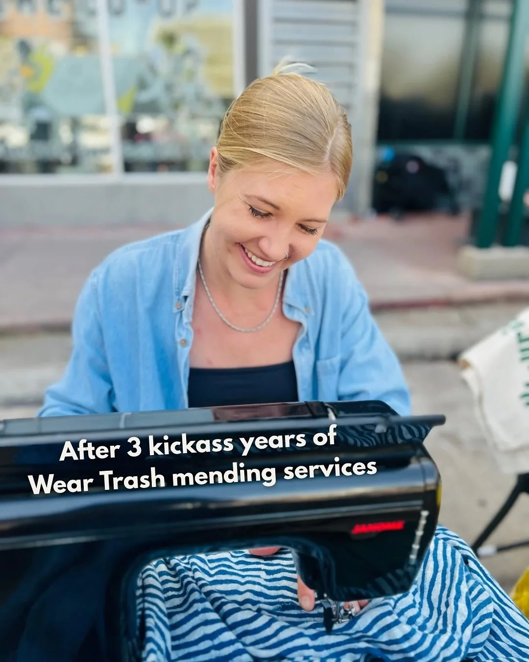 To my wonderful Austin community- thank you for the many years of mending work! 
In 2022, when I transitioned away from working in accounting to Wear Trash full time, it truly was a dream come true. Getting PAID to work with my hands + divert preciou