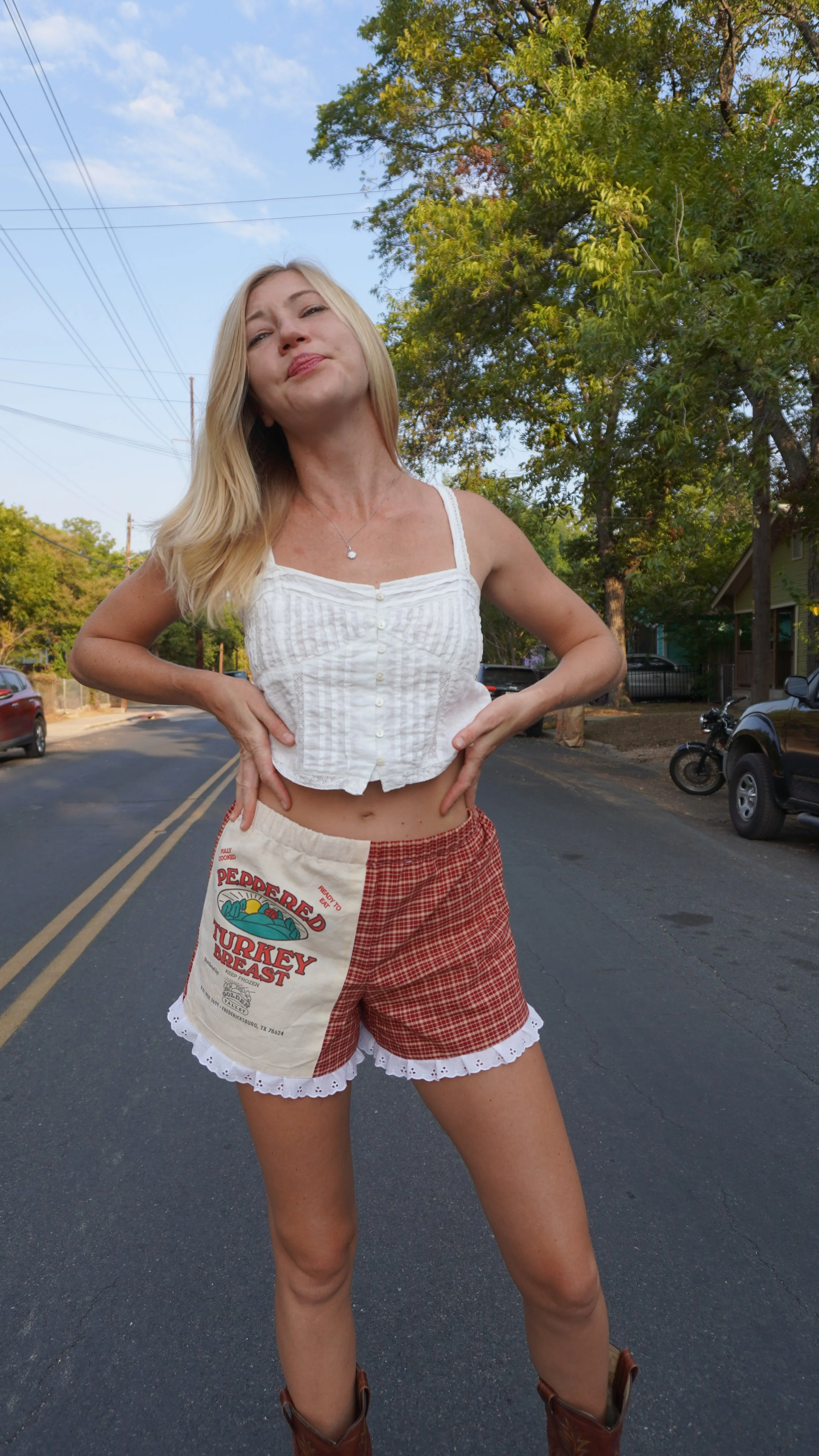 Vintage Feedsack Ruffled Bloomers {Size XS/S}