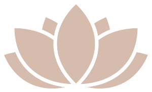 Simple illustration of a lotus flower with beige petals outlined in white.