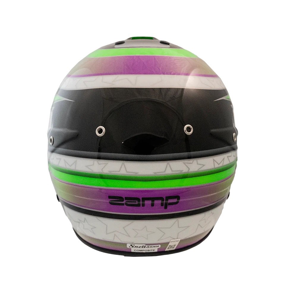 RZ-70 Pro Series Helmet Green Purple Back.jpeg