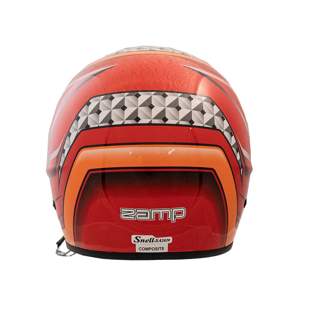 RZ-62 PRO Series Helmet Red Orange Back.jpeg