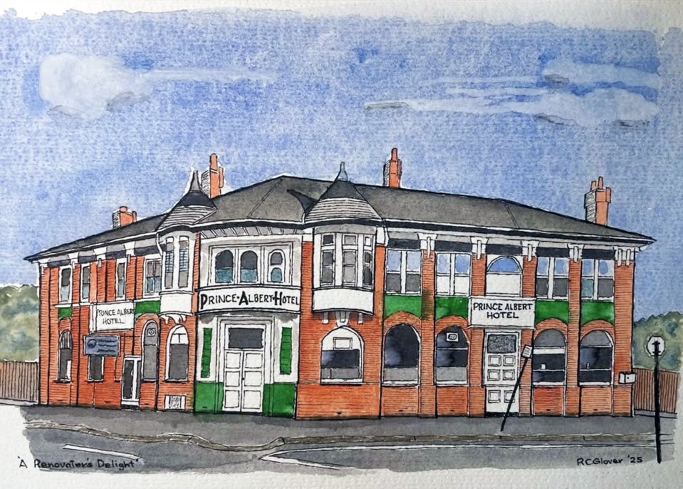 Price Albert Hotel | Watercolour and Pen & Ink | 21cm x 30cm | 300gsm Paper | Price $220