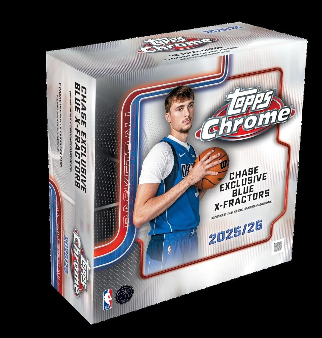 2025-26 Topps Chrome Mega Basketball
7 Packs per Box, 6 Cards per Pack