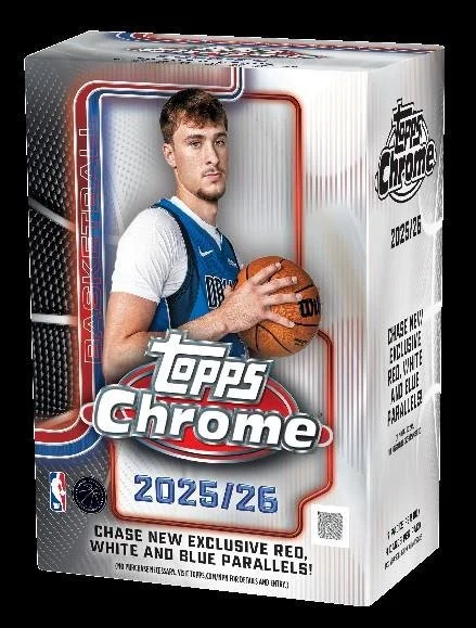 2025-26 Topps Chrome Blaster Basketball
7 Packs per Box, 4 Cards per Pack