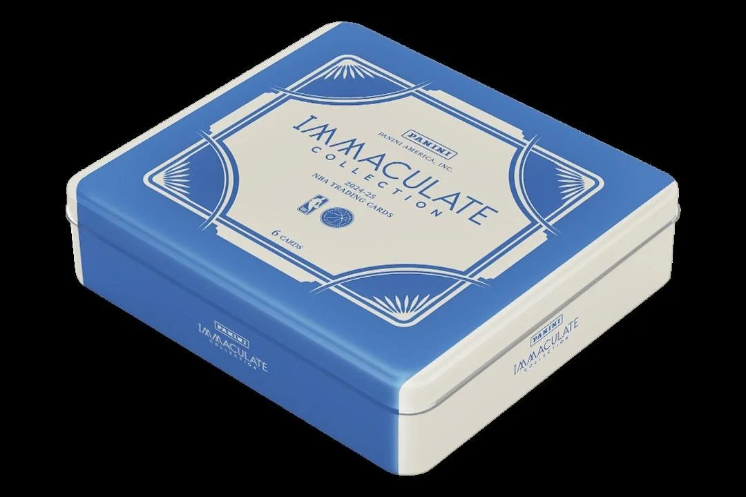 2024-25 Panini Immaculate Hobby Basketball
1 Pack per Box, 6 Cards per Pack
Content Highlights:
- 3 Autographs & 2 Memorabilia Cards per Box
- Look for Treasure Chest Platinum Memorabilia Booklets!