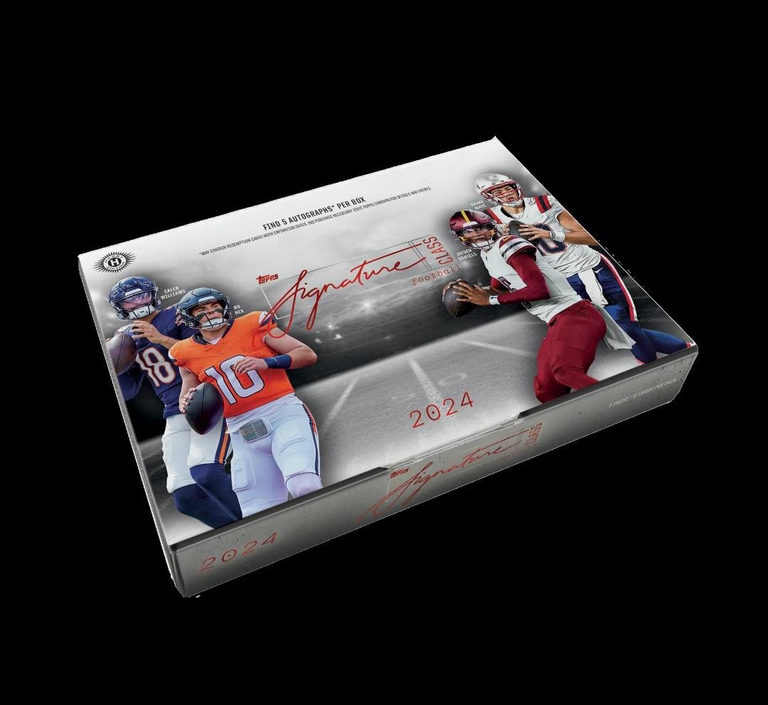 2024 Topps Signature Class Hobby Football
5 Packs per Box, 6 Cards per Pack
Content Highlights:
- 5 Autograph Cards per box