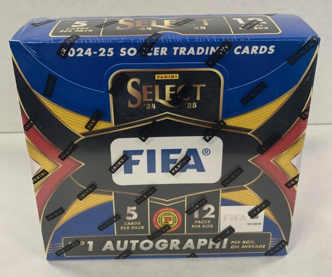2024-25 Panini Select FIFA International Soccer
12 Packs per Box, 5 Cards per Pack
Content Highlights:
- 1 Autograph Card per box
- Look for Ultra-Rare Stained Glass, Artistic Impressions & Visionary Insert Cards!
- Look for Exclusive Peacock Paral