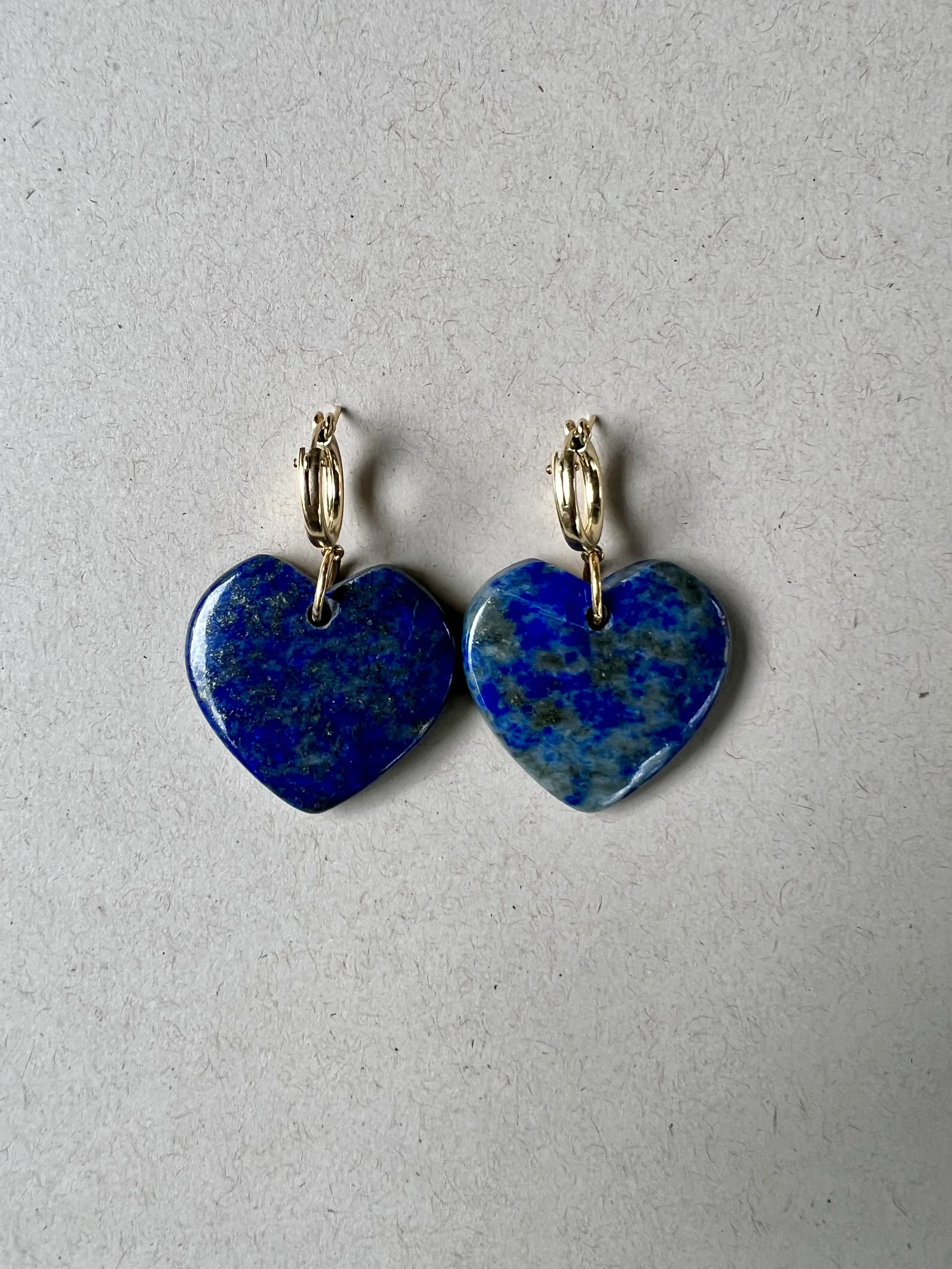 Lapis Heart Hoops