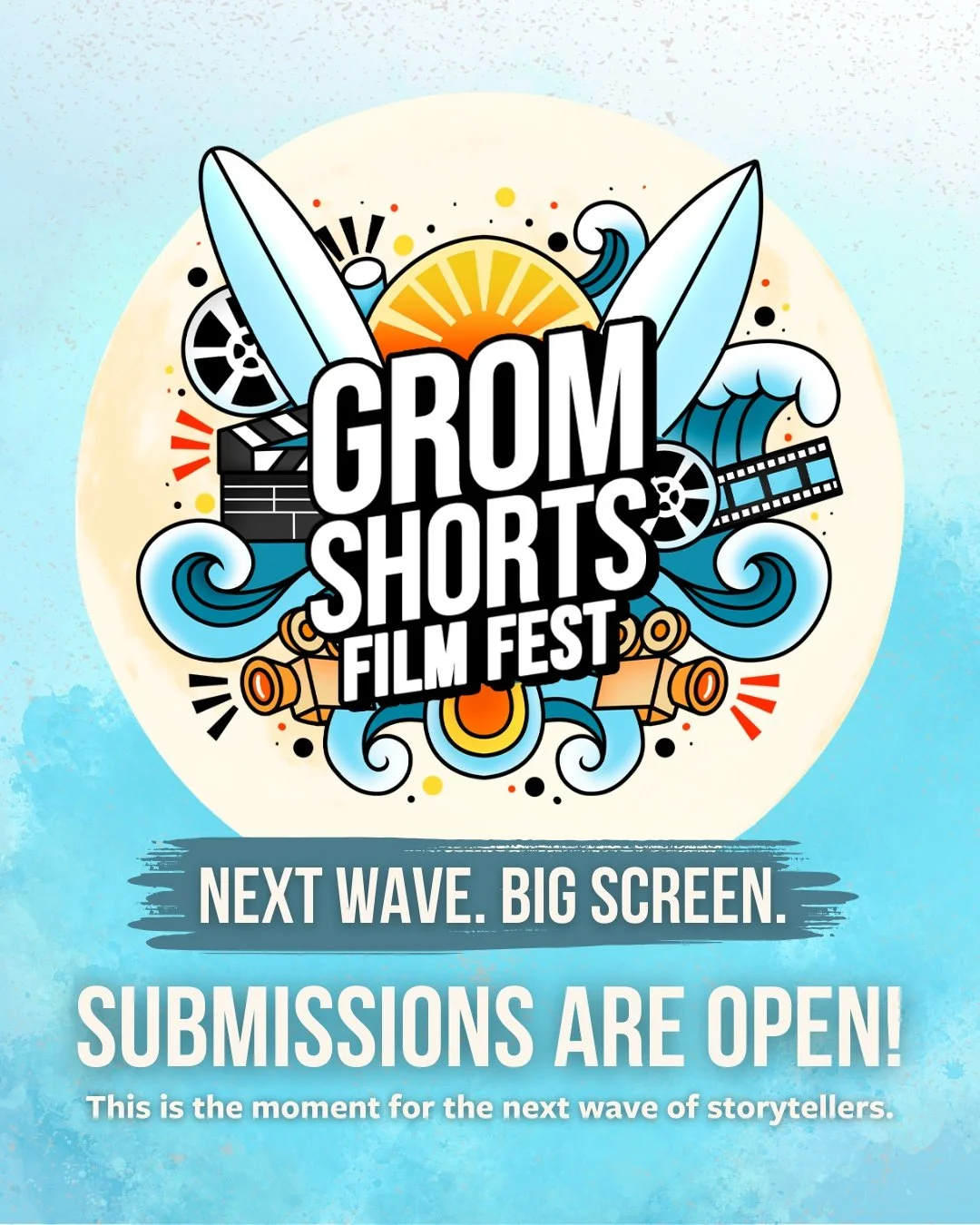 GromShorts submissions are officially OPEN! 🎬🔥🌊

This is the moment for the next wave of storytellers.

GromShorts is calling young filmmakers 18 and under from around the world to bring surf-soaked stories, ocean energy and bold creative ideas to