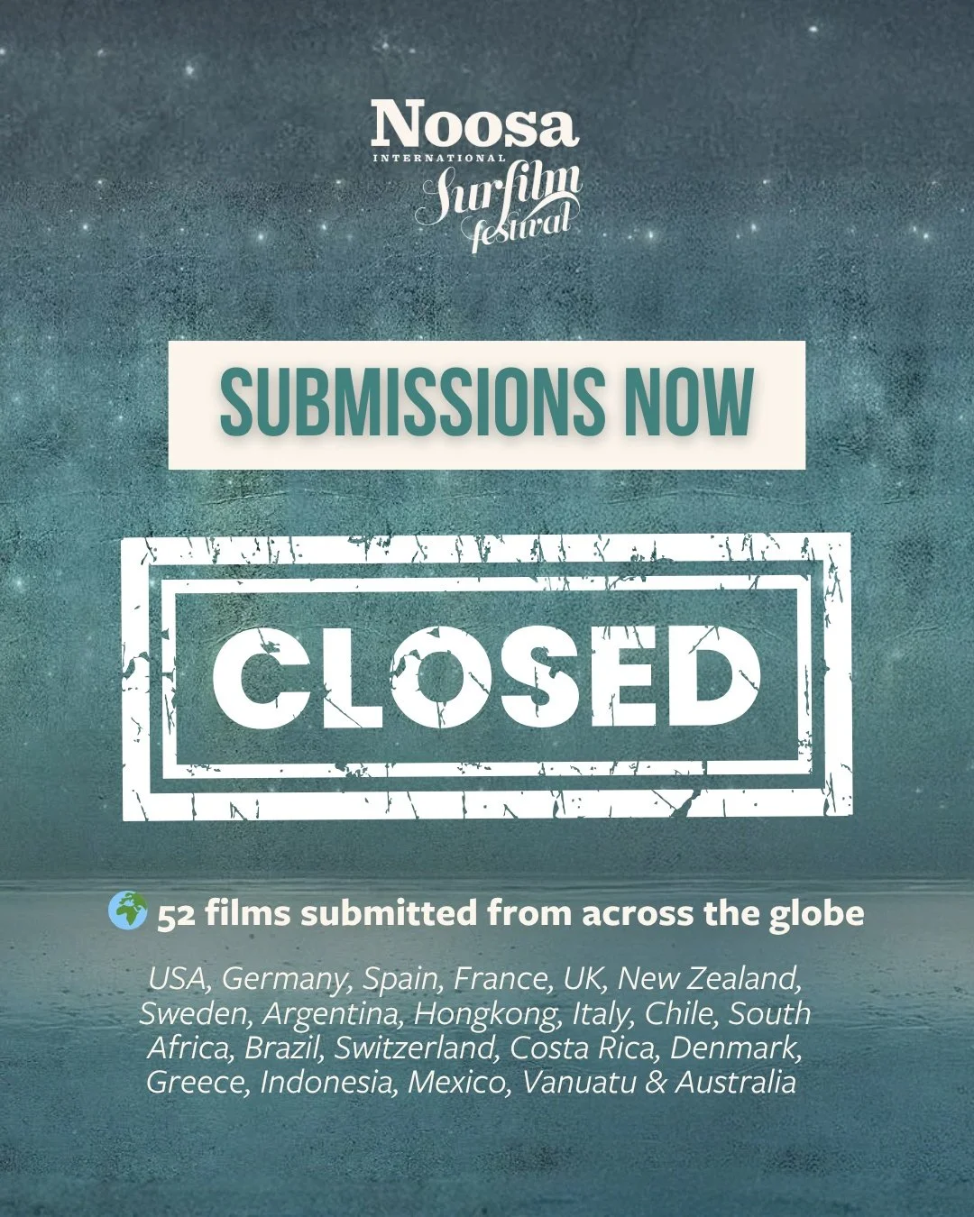 Submissions are officially closed for NISFF 2026!

This year, 52 Films were submitted, with stories arriving from Australia, the United States, Germany, Spain, France, the United Kingdom, New Zealand, Sweden, Argentina, Brazil, Switzerland, Costa Ric
