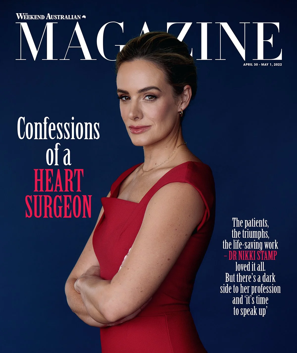 portrait of Dr Nikki Stamp for the cover of the weekend Australian magazine - photography by editorial Photographer Stef King 