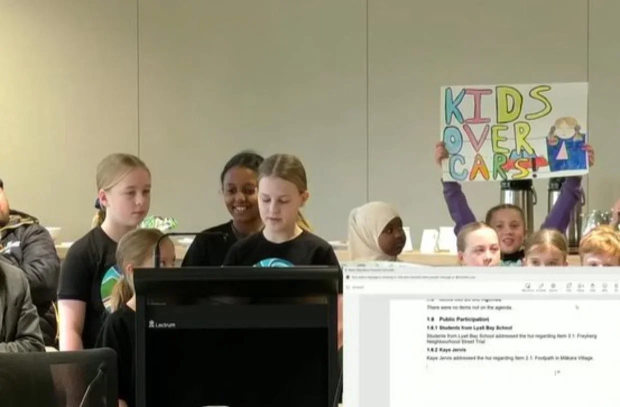 Kids of Lyall Bay School tell council they want safe zone, get it minutes later
