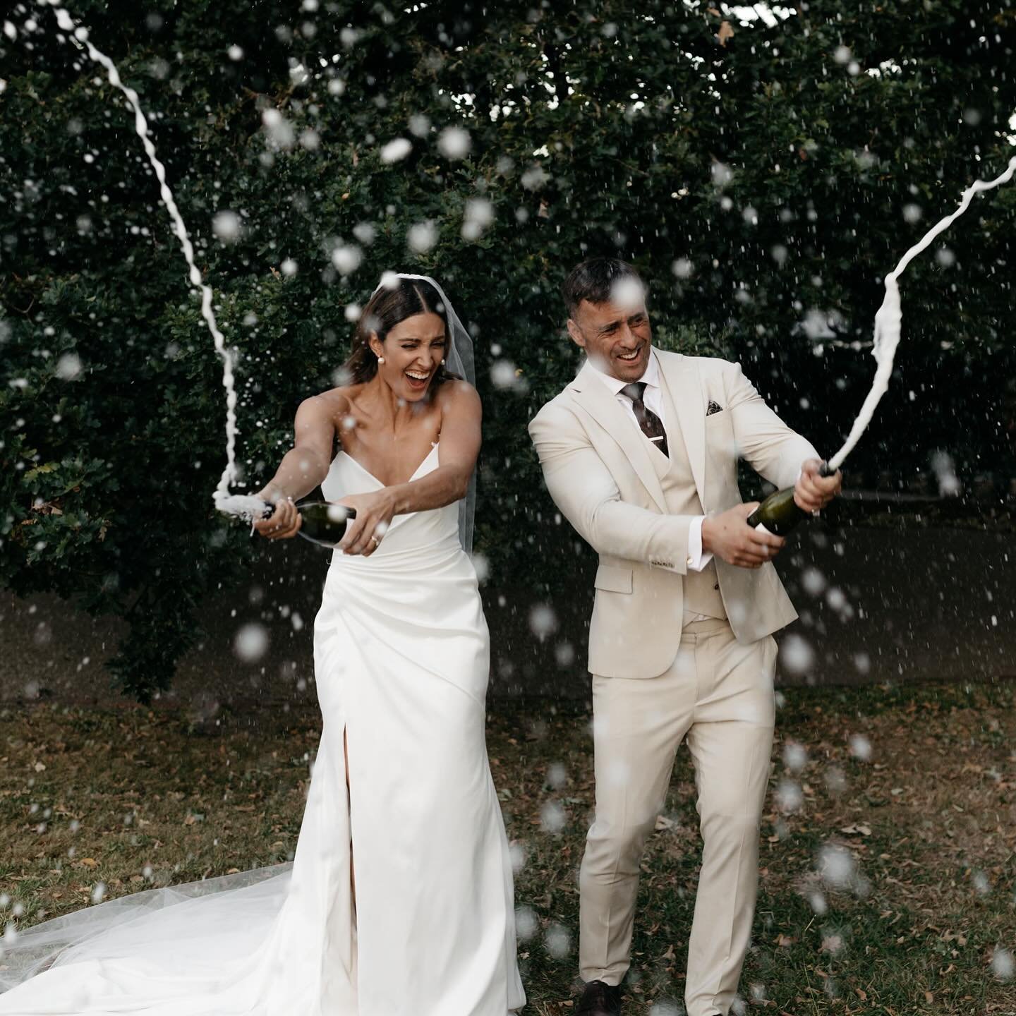 Champagne anyone?

Bianca and Luke love a laugh, and they had some serious  fun with @_alibailey as they let loose with their bottles of bubbles! The most perfect way to finish off an incredible afternoon! 
.
.
.
.
.
#justmarried #champagnespray #wed