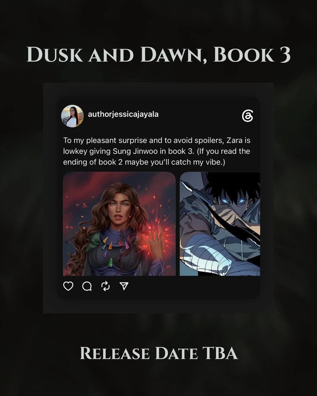 Something to look forward to in Book 3😈

It&rsquo;s lowkey vibes, not exactly like Sung Jinwoo from Solo Leveling but certain Zara scenes reminded me of him. If you read ending of book 2, then you may catch the vibe I&rsquo;m thinking about.

Also t