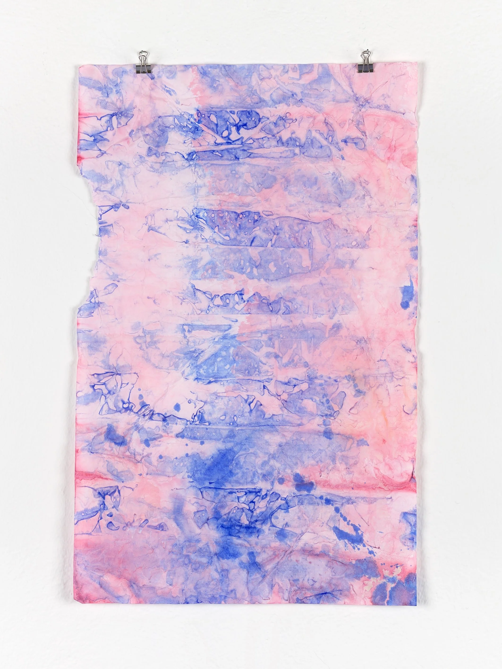 Cybernetic Rainbows and Ultramarine, 2022, by Marie Birkedal, painting on paper.