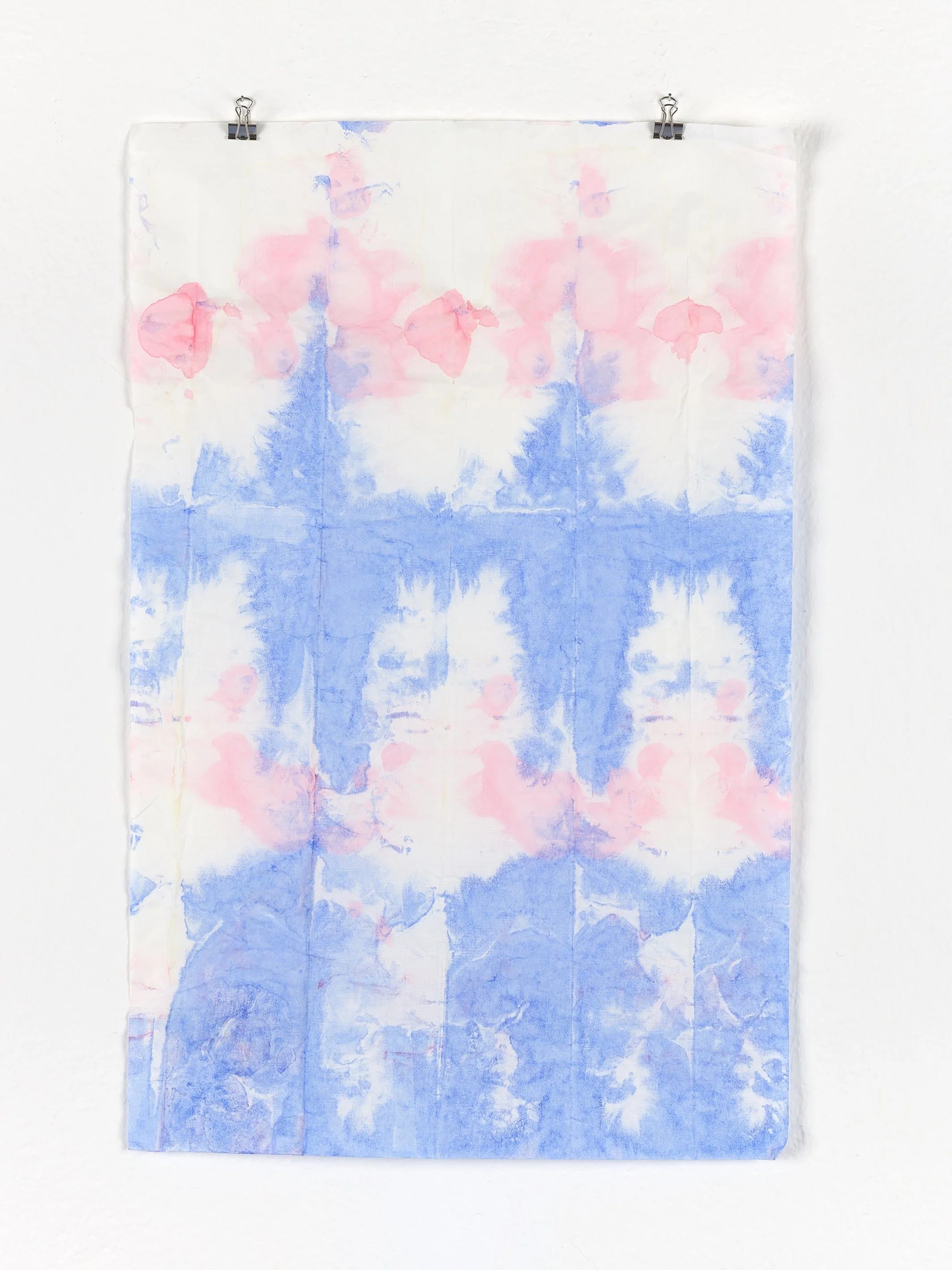 Million Dead Poets by Marie Birkedal, painting on paper in blue, pink and violet.