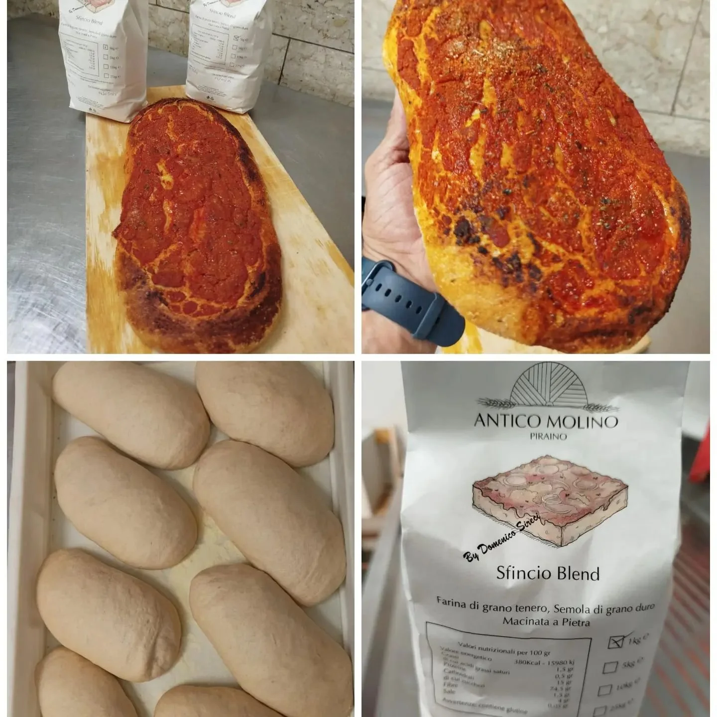 La "Scacciata belmontese" di Rosolino La Rosa, realizzata con la nostra miscela di grani antichi macinati a pietra "Sfincio Blend", offre un'esplosione di sapori autentici e tradizione. Un capolavoro di gusto che celebra la nostra