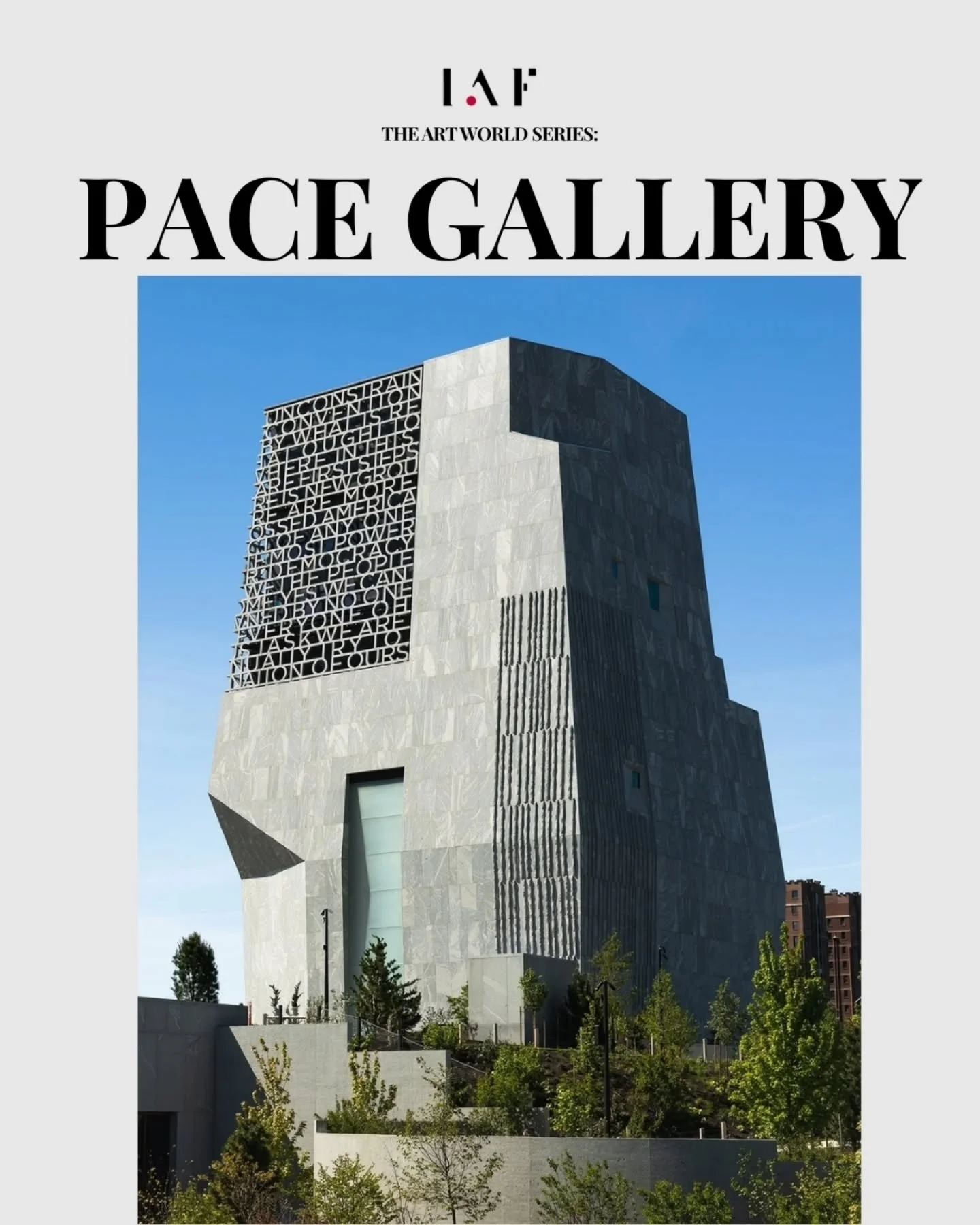 FEATURED GALLERY IN THE ART WORLD: PACE GALLERY 

We are turning our critical lens toward the institutional architecture of the market itself. Today, we map the global footprint and shifting structural philosophy of Pace Gallery @pacegallery - a perm