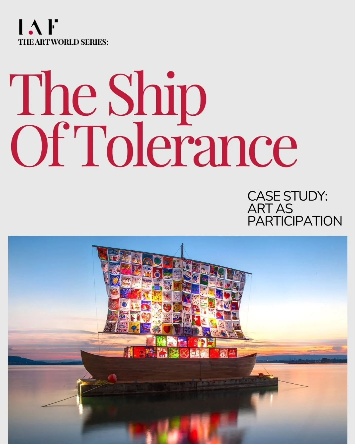 ​IAF // THE ART WORLD SERIES: THE SHIP OF TOLERANCE

​How does a monumental contemporary art project transform into a real-world vessel for social cohesion?

​Conceived by the legendary conceptual artists Ilya and Emilia Kabakov, and proudly platform